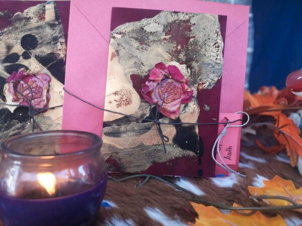 "Azoth" Greeting Card – Wax Seal, Rose Petals - Image 3